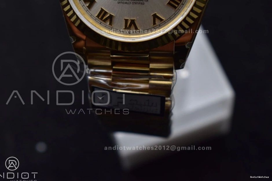 Markers President Weight) Silver 904L with YG on Bracelet 36 699 Best Durable DayDate Steel Dial Edition Roman V5 (Gain QF vr3255 0903